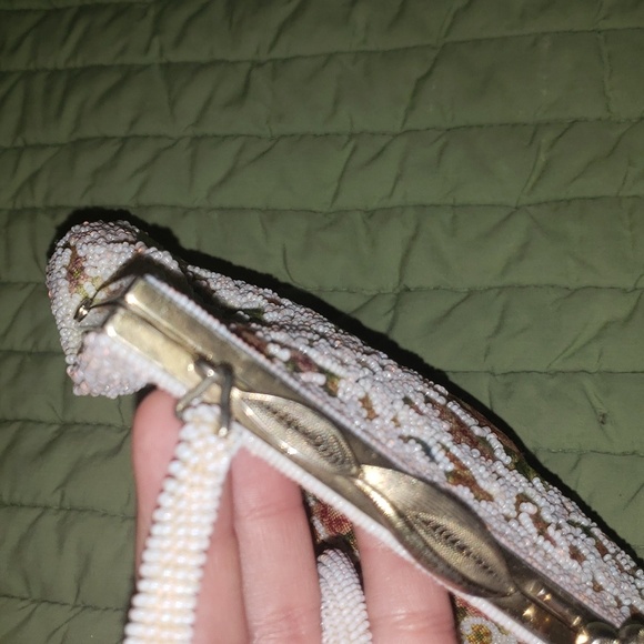 Antique Victorian French hand made embroidery beads evening purse - Picture 11 of 17